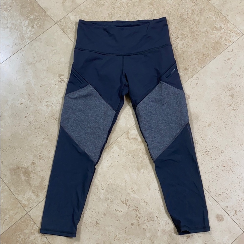 grey full length mid waisted leggings